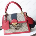 Queen Margaret Top Handle Bag - Supreme Canvas/Red - Image 2